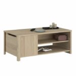Tavolino rettangolare BETTY - In truciolare rivestito in carta - Decoro rovere - Classico - L110 x H42 x P60 cm - immagine 3