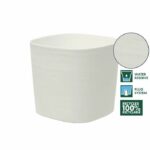 Maceta con reserva de agua - GARDEN ID Respect - Blanco 25 x 25 cm - 100% residuos domésticos - 100% reciclable - Superficie estructurada - immagine 2