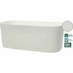 Fioriera con riserva d'acqua - GARDEN ID Respect - Bianco 50 x 17 cm - 100% rifiuti domestici - 100% riciclabile - Superficie strutturata. - immagine 2