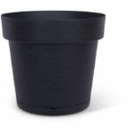 Vaso riserva acqua - GARDEN ID Glamour - Antracite 40 cm - Superficie granulare - Interno/esterno - Design elegante.