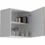 Oslo Upper Cabinet 1 Door - Decor Chene Jackson - L 60 X D 36 X H 58 cm - immagine 3