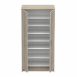 SHoeS Scarpiera in stile moderno in rovere spazzolato e bianco perla - L 54,6 cm - immagine 3