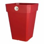 RIVIERA Soleilla vaso quadrato in plastica 39x39x53 cm - 49 l - Rosso