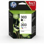 Confezione da 2 cartucce di inchiostro nero / tricromia originali HP 303 (3YM92AE)