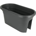 ARTEVASI Jardiniere per balcone Venezia - 30 x 60 x H 27 cm - 18 L - Grigio antracite