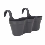 ARTEVASI Vaso per fiori per balcone Capri Individ - 30,5 x 54 x H 28 cm - 11 L - Grigio antracite