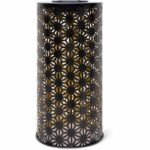 Lampada solare - Colonna GARDEN ID - Oro-Nero Ø15 H30 cm - Luce da 6 a 8 ore - Tasto on/off - Batteria ricaricabile AAA.