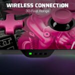 PDP - Controller wireless Glow per Nintendo Switch e Switch OLED - Grand Prix Peach - Nero e rosa - immagine 6