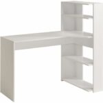 GIUGNO Scrivania moderna ad angolo con decoro bianco - L 122 cm