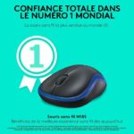 Mouse ottico wireless Logitech - M185 blu - immagine 2