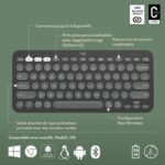 LOGITECH - Tastiera wireless - Pebble Keys 2 M380s - Bluetooth - Pulsante Easy-Switch - Grafite - (920-011803) - immagine 6