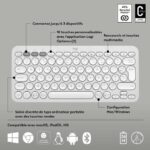 LOGITECH - Tastiera wireless - Pebble Keys 2 M380s - Bluetooth - Pulsante Easy-Switch - Bianca - (920-011804) - immagine 6