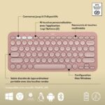 LOGITECH - Tastiera wireless - Pebble Keys 2 M380s - Bluetooth - Pulsante Easy-Switch - Rosa - (920-011805) - immagine 6