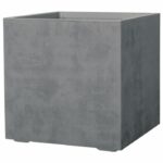 Vaso da fiori DEROMA Cube - Millennium R - Grigio cenere - Con riserva d'acqua - Ruote da 49 cm