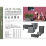 Muret Planter - DEROMA - Millennium R - Grigio cenere - Con riserva d'acqua - 59 cm - immagine 4