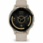 Smartwatch GPS GARMIN Venu 3S, 30,4 mm (1,2), acciaio color oro chiaro, cassa in lino e cinturino in silicone color lino