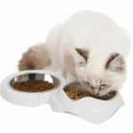 Ciotola per gatti - CATIT - PIXI - 2 x 200 ml - Doppia - Ciotole rimovibili in acciaio inox - Bianco - immagine 2