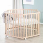 Recinto per bambini Hegaxonal - ROBA - LIEBHABEAR - Altezza regolabile - Base rimovibile - 6 ruote frenanti - Legno naturale - Motivo orsetto - immagine 3
