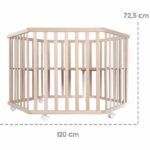 Recinto per bambini Hegaxonal - ROBA - LIEBHABEAR - Altezza regolabile - Base rimovibile - 6 ruote frenanti - Legno naturale - Motivo orsetto - immagine 6