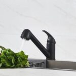 Miscelatore per lavello - BAGO - Doccetta estraibile a 2 getti - Nero opaco - Design classico - Installazione facile - immagine 2