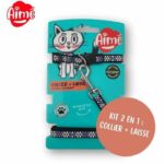 Kit collare e guinzaglio - AIMÉ - Viola riflettente per gatti - immagine 2