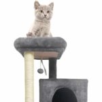 FLOPI Tiragraffi grigio scuro - 44,5 x 48 x 86 cm - Grigio scuro - 1 piattaforma, 1 palla da gioco, 2 cucce, 1 rampa - immagine 5