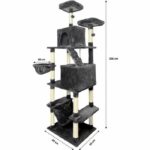 Tiragraffi TAYLOR - 60 x 50 x 206 cm - Grigio scuro - 2 piattaforme, 1 trespolo, 2 cabine, 1 amaca - immagine 6