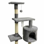PALOMA Tiragraffi grigio scuro 40 x 40 x 114 cm - 3 piattaforme, 1 corda, 1 nicchia, tiragraffi - immagine 5