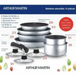 Arthur Martin AM167s Batteria da cucina a 10 parti - Alluminio - Manico rimovibile - Tutte le luci inclusa l'induzione - immagine 2