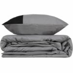 Completo letto - 1 copripiumino 220 x 240 cm + 2 federe 60 x 60 cm - 100% cotone - Grigio - immagine 3
