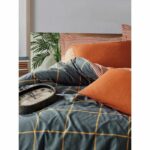 Completo letto - 1 copripiumino 220 x 240 cm + 2 federe 60 x 60 cm - 100% cotone - Cannella - immagine 2