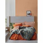 Completo letto - 1 copripiumino 220 x 240 cm + 2 federe 60 x 60 cm - 100% cotone - Cannella