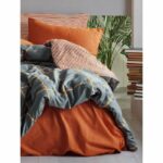 Completo letto - 1 copripiumino 220 x 240 cm + 2 federe 60 x 60 cm - 100% cotone - Cannella - immagine 3