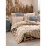 Completo letto - 1 copripiumino 220 x 240 cm + 2 federe 60 x 60 cm - 100% cotone - Beige