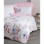 Set letto - 1 copripiumino 220 x 240 cm + 2 federe 60 x 60 cm - 100% cotone - Rosa - immagine 3