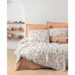 Completo letto - 1 copripiumino 220 x 240 cm + 2 federe 60 x 60 cm - 100% cotone - Caramello
