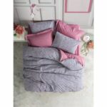 Set letto - 1 copripiumino 220 x 240 cm + 2 federe 60 x 60 cm - 100% cotone - Rosa