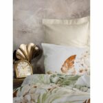 Completo letto - 1 copripiumino 220 x 240 cm + 2 federe 60 x 60 cm - 100% raso di cotone - Beige - immagine 2