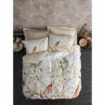 Completo letto - 1 copripiumino 220 x 240 cm + 2 federe 60 x 60 cm - 100% raso di cotone - Beige