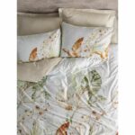 Completo letto - 1 copripiumino 220 x 240 cm + 2 federe 60 x 60 cm - 100% raso di cotone - Beige - immagine 4