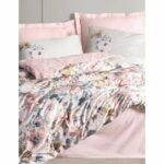Completo letto - 1 copripiumino 220 x 240 cm + 2 federe 60 x 60 cm - 100% raso di cotone - Cipria - immagine 4