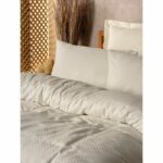 Completo letto - 1 copripiumino 220 x 240 cm + 2 federe 60 x 60 cm - 100% cotone - Crema - immagine 2