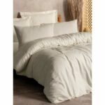 Completo letto - 1 copripiumino 220 x 240 cm + 2 federe 60 x 60 cm - 100% cotone - Crema - immagine 3