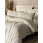 Completo letto - 1 copripiumino 220 x 240 cm + 2 federe 60 x 60 cm - 100% cotone - Crema - immagine 4