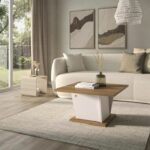 Tavolino da bar ATOS - Quadrato - Rovere Helvezia / Bianco - 69 x 69 x 38 cm - immagine 2