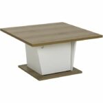 Tavolino da bar ATOS - Quadrato - Rovere Helvezia / Bianco - 69 x 69 x 38 cm