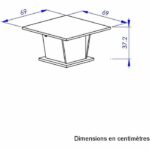 Tavolino da bar ATOS - Quadrato - Rovere Helvezia / Bianco - 69 x 69 x 38 cm - immagine 3