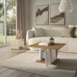 Tavolino da bar ATOS - Quadrato - Rovere Helvezia / Bianco - 69 x 69 x 38 cm - immagine 6