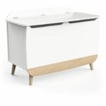 Scatola per giocattoli - FIRMIANA - Stile scandinavo - Bianco opaco / Rovere Kronberg - 82,4 x 39,1 x 58,9 cm - DEMEYERE