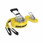 Slackline - SCHILDKROT - 15 m di lunghezza x 5 cm di larghezza - Cricchetto in metallo - Cinghia di allenamento inclusa - Max 150 kg - immagine 3